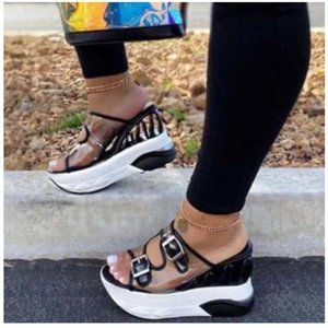Wedge Buckle Sandals